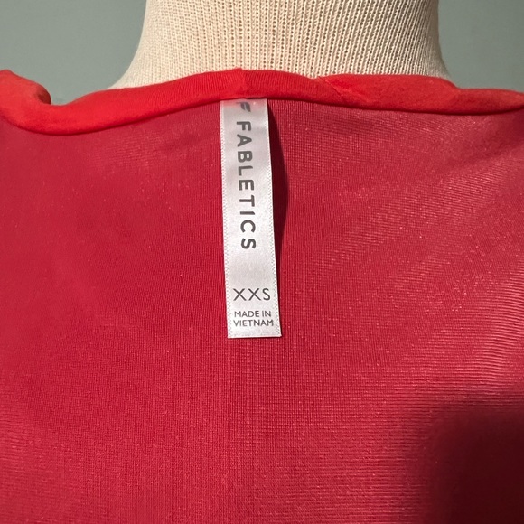 Fabletics Crushed Velour Zip Up Hoodie Strawberry Red XS EUC - Picture 7 of 8